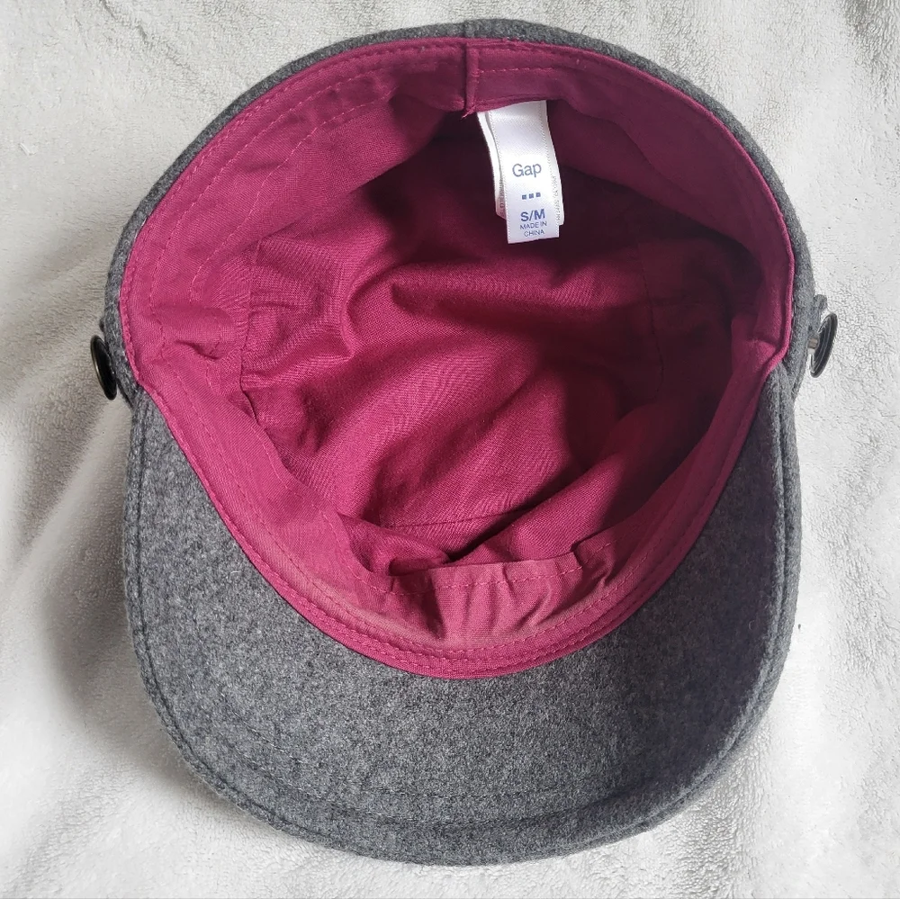Vintage Gap Y2K 2009 Hat Cap Womens S / M Gray Wool Blend Newsboys Fitted Grunge